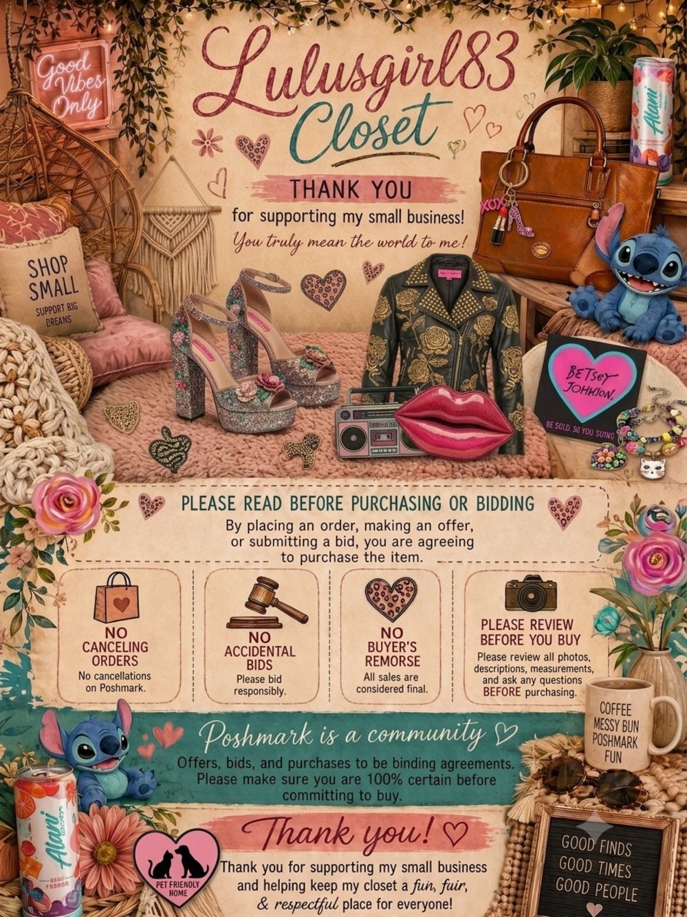 Shop Policy Please Read and Purchase/Bid Responsibly